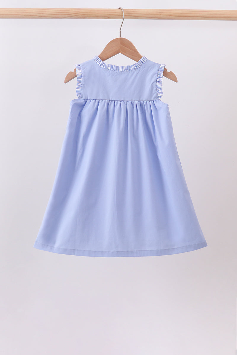 Blue Sailboat Embroidered Dress