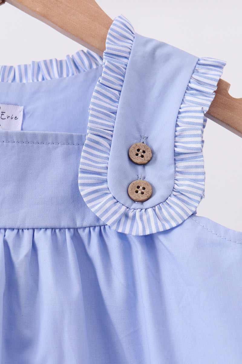 Blue Sailboat Embroidered Dress