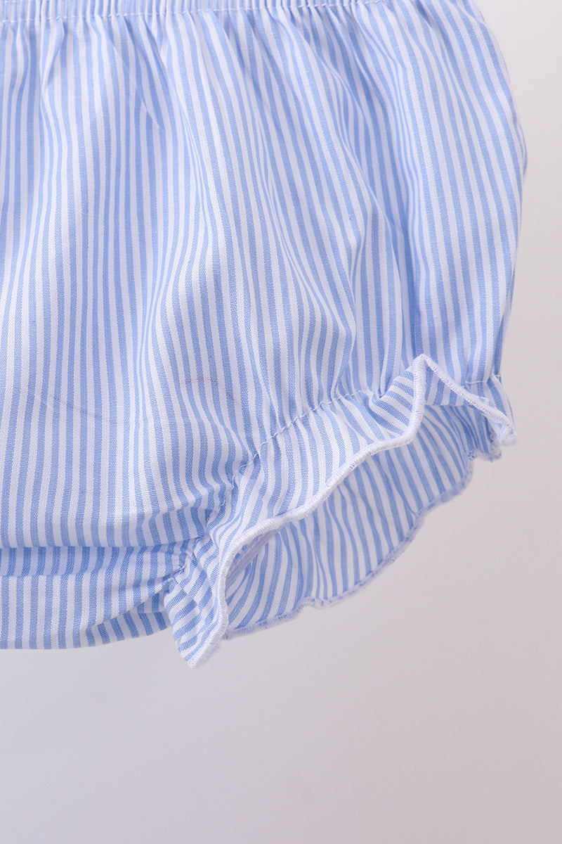 Blue Sailboat Embroidered Bloomer Set
