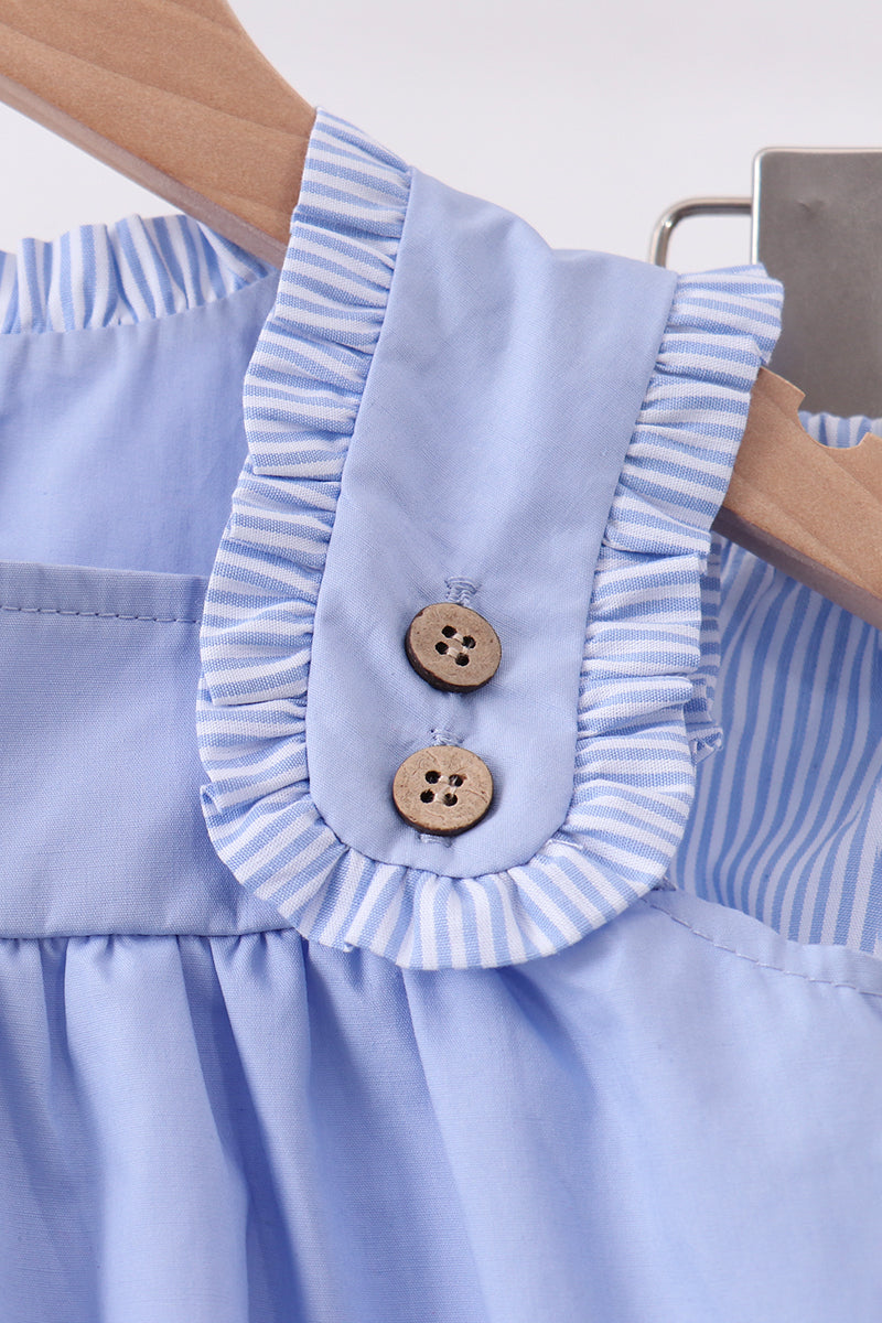 Blue Sailboat Embroidered Bloomer Set